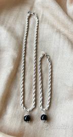 parure acciaio su coccu kokku onice portafortuna