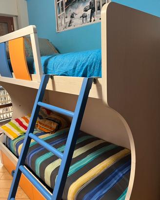 Letto a Castello, completo di materassi ortopedici