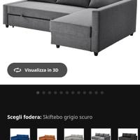  divano letto con contenitore ikea grigio