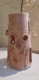 Lampada terracotta grezza H37cm per decoupage/DIY