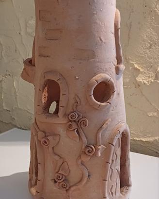 Lampada terracotta grezza H37cm per decoupage/DIY
