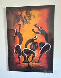 QUADRO Stampa Tela Dipinto Etnico Africano