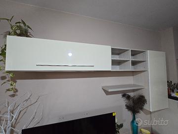 Mobile pensile moderno da soggiorno – Bianco Lucid