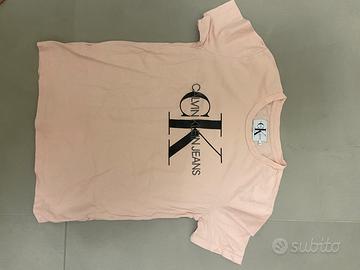 T-shirt Calvin Klein Jeans donna rosa cipria