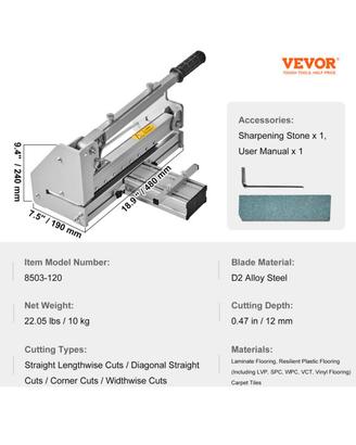 Vevor taglierina per pavimenti LVP/SPC/WPV/VCT
