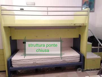 letto a castello con scala a cassettoni GRATIS !