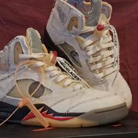 Nike Air Jordan 5 Retro Off White, size 9, TG 42,5