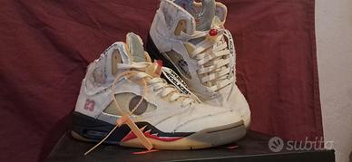 Nike Air Jordan 5 Retro Off White, size 9, TG 42,5