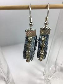 Orecchini pendenti in Jeans denim riciclato