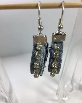 Orecchini pendenti in Jeans denim riciclato
