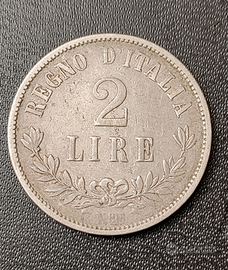 Moneta 2 lire 1863