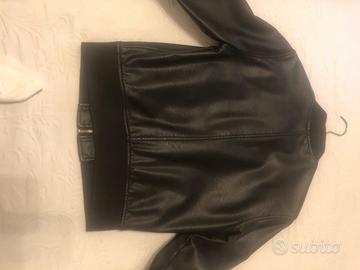 Giubbino in pelle nero ragazza taglia S