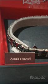 Bracciale uomo acciaio e caucciu