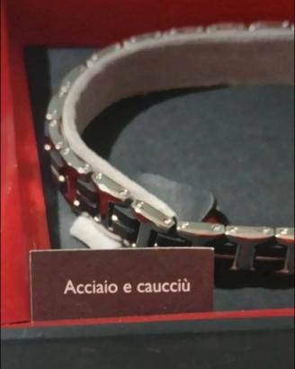 Bracciale uomo acciaio e caucciu