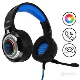 Cuffie gaming con luce led e microfono pc ps4 usb