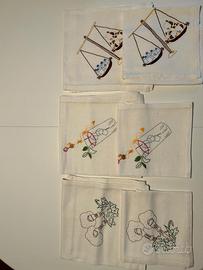 TRE COPPIE DI ASCIUGAMANI/ASCIUGHINI DA CUCINA