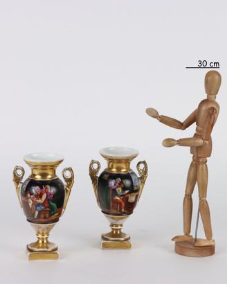 Coppia Vasi in Porcellana Stile Impero - Metà '800