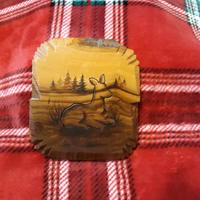 Quadretto artigianale in legno con capriolo