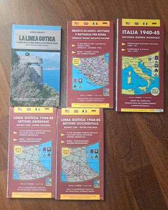 Lotto 1 libro e 4 carte Linea Gotica WWII