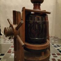 Porta Bottiglia Vetro Ambrato in Argano 