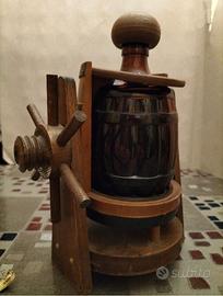 Porta Bottiglia Vetro Ambrato in Argano 