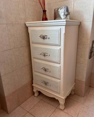 Mobiletto cassettiera shabby chic - 4 cassetti
