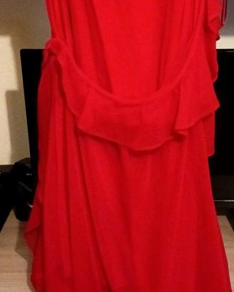 abito rosso donna bershka
