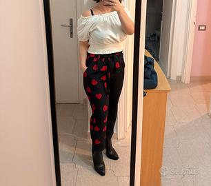 Set 2 pezzi psntaloni e top bardot tg M