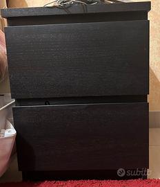 Cassettiera  Malm Ikea marrone/nero