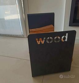 Portalegna moderno in acciao nero