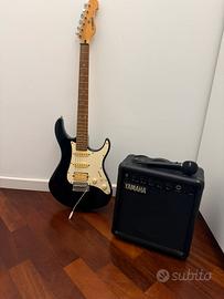 Chitarra elettrica Yamaha com amplificatore