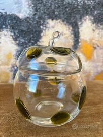 Ciotola a forma di mela in veteo soffiato