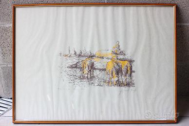 Litografia d'autore su carta (1982) – Pecore