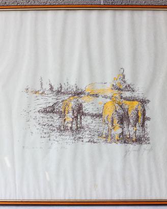 Litografia d'autore su carta (1982) – Pecore