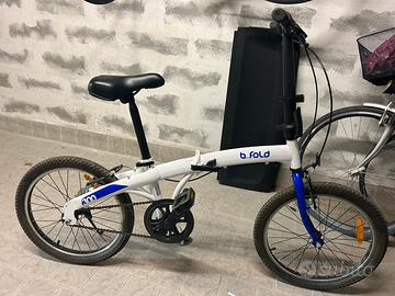 Bici Pieghevold B’Twin bFold 300 bianca e blu