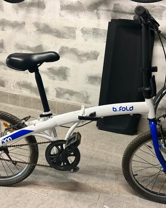 Bici Pieghevold B’Twin bFold 300 bianca e blu
