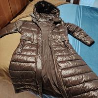 Piumino donna lungo cioccolato