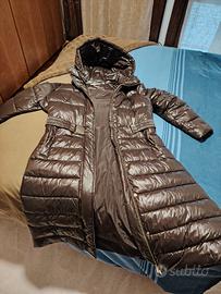 Piumino donna lungo cioccolato