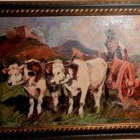 Carlo Domenici 35x50 su cartone 'Carro Rosso'