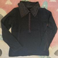 Pullover misto lana mohair nero made in Italy L XL