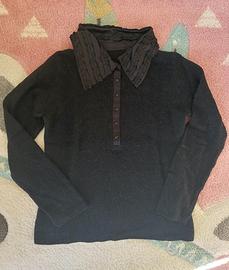 Pullover misto lana mohair nero made in Italy L XL