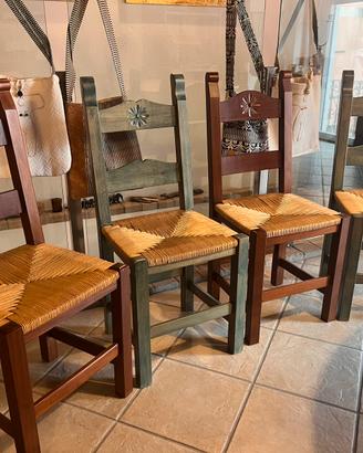 Set quattro sedie in  legno massello
