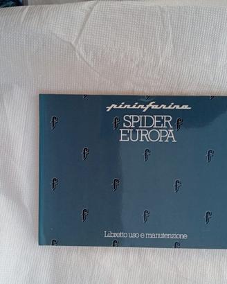 Pininfarina Spider Europa USO MANUTENZIONE origina
