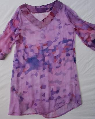 Copricostume donna lilla/viola semi trasparente