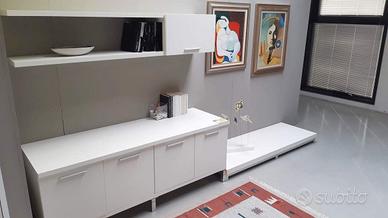 Mobile TV soggiorno L.180 bianco