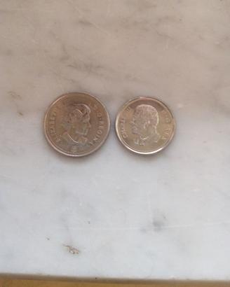 monete Canada argento 25 e 5 centesimi