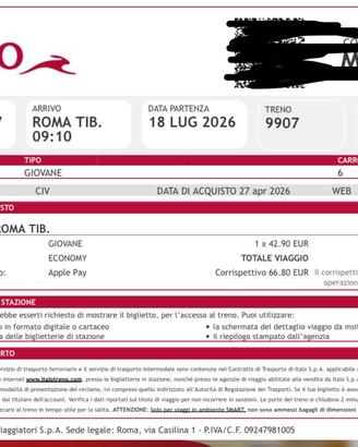 Biglietti del treno AL 50% RM / REGGIO EMILIA