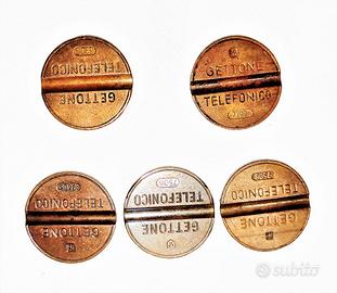 5 gettoni telef uno cod.6338,uno7709,tre7506-270€ 