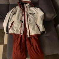 Completo da sci rosso e bianco anzi besson