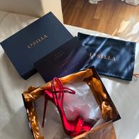 LE SILLA  Sandalo tacco 12  rosso in vernice